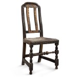 Very Rare William And Mary Turned and Joined Maple 'Leather-Back' Side Chair, Boston, Massachusetts, Circa 1725