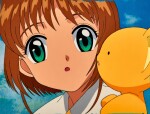 Sakura and Kero from Movie Animation Cels with Printed Background | 電影中的小櫻和小基路賽璐璐，附印刷背景