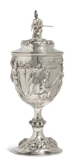 A Victorian Silver Rifle Prize Covered Cup, Robert Hennell III & IV, London, 1861 and 1869