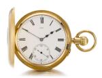 ENGLISH | RETAILED BY ARMY & NAVY, LONDON: GOLD HALF-HUNTING CASED MINUTE REPEATING KEYLESS LEVER WATCH CIRCA 1891
