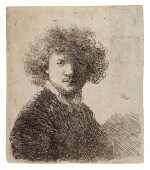 Self-Portrait with Curly Hair and White Collar: Bust (B., Holl. 1; New Holl. 66; H. 33)