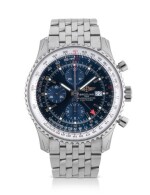 BREITLING | NAVITIMER, REFERENCE A24322, STAINLESS STEEL DUAL-TIME CHRONOGRAPH WRISTWATCH WITH DATE AND BRACELET, CIRCA 2014