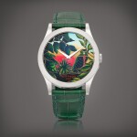 Reference 5089 | A limited edition white gold wristwatch with cloisonné enamel dial by Anita Porchet after a painting by Henri Rousseau, Circa 2017 | 百達翡麗 | 型號5089 | 限量版白金腕錶，備 ANITA PORCHET 摹 HENRI ROUSSEAU 作品的掐絲琺瑯錶盤，約2017年製