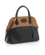Black and orange brown leather with yellow hardware handbag, Bolide 31, Hermès, 2003