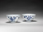 A pair of blue and white 'lotus' bowls Ming dynasty, 16th century | 明十六世紀 青花蓮紋盌一對
