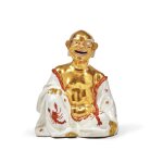 A Rare Early Meissen Iron-Red and Gilt Porcelain Figure of a Seated Pagod, Circa 1715