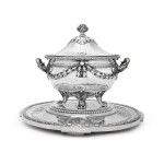 An Important Louis XVI silver soup tureen, cover, liner and stand, Robert-Joseph Auguste, Paris, 1779-1780, Robert-Joseph Auguste, Paris, 1779-1780
