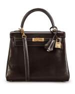 Chocolate Retourne Kelly 28cm in Box Calf Leather with Gold Hardware, 2008