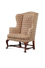 Fine and Rare Queen Anne Walnut and Maple Compass-Seat Easy Chair, Boston, Massachusetts, Circa 1760