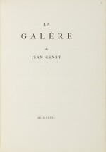 JEAN GENET AND LEONOR FINI | LA GALÈRE. (PARIS: PRINTED FOR THE AUTHOR BY JACQUES LOYAU) 1947