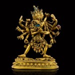 A gilt-bronze figure of Chakrasamvara and Vajravahari Qing dynasty, 18th century | 清十八世紀 鎏金銅勝樂金剛像