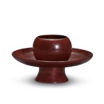 A brown lacquer cup stand, Song - Yuan dynasty 宋至元 褐漆盞托