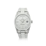 REFERENCE 18206 DAY-DATE A PLATINUM AND DIAMOND-SET AUTOMATIC WRISTWATCH WITH DAY, DATE AND BRACELET, CIRCA 1996
