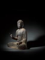 Seated wood figure of Amida Nyorai [Amitabha Buddha] | Heian period, 12th century