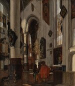 Interior of a Gothic Church with Figures