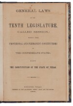 Texas | A scarce Confederate Texas collection of laws