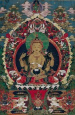 A THANGKA DEPICTING PRAJNAPARAMITA TIBET, 19TH CENTURY | 十九世紀 藏傳般若佛母唐卡 設色布本