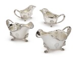 A SET OF FOUR VICTORIAN SILVER SAUCE BOATS, JOHN S. HUNT, LONDON, 1859