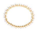 MARINA B GOLD, CULTURED PEARL AND DIAMOND NECKLACE
