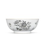A grisaille dated 'Swedish banknote' punchbowl, Qing dynasty, dated 1769