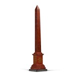 A large Italian rosso antico model of the Flaminian obelisk, 19th century
