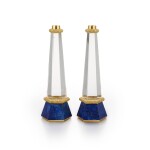 A pair of hardstone candlesticks with gold mounts, London, late 20th century