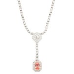 Padparadscha Sapphire and Diamond Necklace