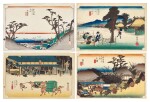 UTAGAWA HIROSHIGE (1797–1858) FOUR WOODBLOCK PRINTS EDO PERIOD (19TH CENTURY)