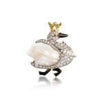 Pearl, Enamel and Diamond Brooch | 珍珠 配 琺瑯彩 及 鑽石 胸針