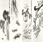 齊白石　水族佳禽 | Qi Baishi, Aquatic Lives and Magpie