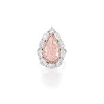  LIGHT PINK DIAMOND AND DIAMOND RING    6.39卡拉 梨形 淡粉紅色 VS1淨度 鑚石 配 鑽石 戒指