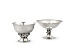 Two circular silver cup and bowl, Jensen, Copenhagen, 20th century | Deux coupes rondes en argent, par Jensen, Copenhague, XXe siècle