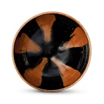 A black-glazed russet-splashed bowl, Jin dynasty | 金 黑釉醬斑盌