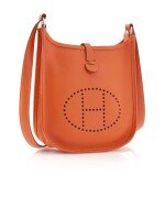 Orange leather and palladium hardware, Evelyne PM 16, Hermès, 2012