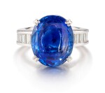 SAPPHIRE AND DIAMOND RING | 13.15卡拉 天然「斯里蘭卡」藍寶石 配 鑽石 戒指