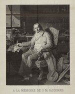 [JACQUARD, JOSEPH MARIE] |A RARE PORTRAIT OF JACQUARD, WOVEN IN SILK ON A JACQUARD LOOM, LYON, 1839. 