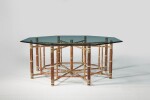 Octagonal Dining Table and Set of Six Armchairs