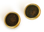 BULGARI PAIR OF GOLD AND ANCIENT COIN 'MONETE' EARCLIPS