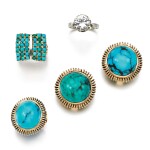 Turquoise demi-parure, turquoise ring, 1960s