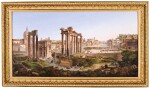A LARGE SCALE ITALIAN MICROMOSAIC PANEL OF THE ROMAN FORUM, ROME CIRCA 1850-75, BY LUIGI A. GALLANDT