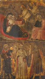 Riminese School, circa 1320 | The Nativity; Saint Christopher, Saint John the Baptist and a female saint
