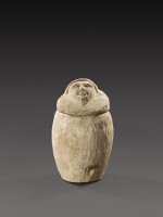 An Egyptian Limestone Canopic Jar, 26th/30th Dynasty, 664-342 B.C.