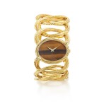 Piaget | Montre bracelet de dame oeil-de-tigre et or | Lady's tiger's eye and gold bracelet watch