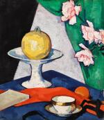 SAMUEL JOHN PEPLOE, R.S.A. | STILL LIFE WITH ROSES (RECTO); STILL LIFE WITH TEAPOT AND FRUIT (VERSO)