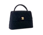 Black velvet and gold-tone metal top handle handbag