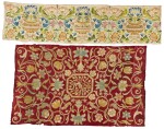 TWO EMBROIDERED FLORAL SILK PANELS, ITALIAN OR SPANISH, 17TH CENTURY