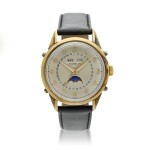 A yellow gold triple calendar wristwatch with moon phases, Circa 1970 