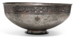 A MONUMENTAL SAFAVID TINNED COPPER BOWL, PERSIA, DATED 1083 AH/1672-73 AD
