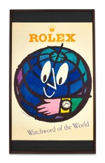 ROLEX AND HERBERT LEUPIN, A LARGE ADVERTISING POSTER PRINTED BY WOLFSBERG-DRUCK, ZURICH, CIRCA 1952  