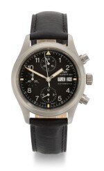 IWC | FLIEGERCHRONOGRAPH, REFERENCE 3706, STAINLESS STEEL CHRONOGRAPH WRISTWATCH WITH DAY AND DATE, CIRCA 2000